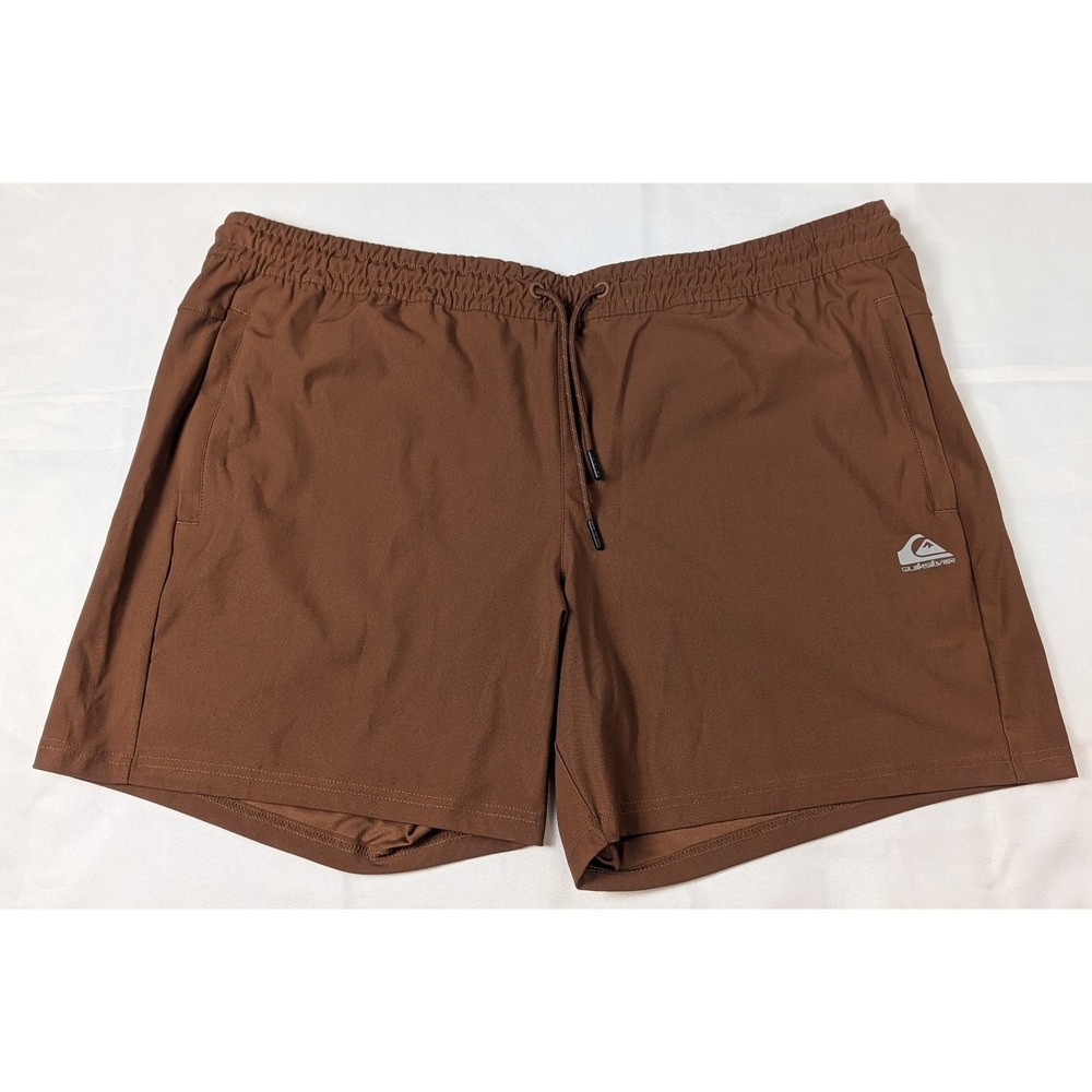 Quiksilver Mens Drylight Shorts XXL Brown Regular Fit Athletic Drawstring